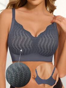 1pc Women's Soft Support Wireless Non-Padded Lift And Enhance Bra, Anti-Sagging, Seamless, Removable Cup