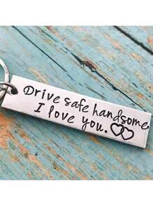 Stainless Steel Key Rings, Engraved With 'Safe Driving, I Love You' Message - Durable, Heart-Shaped Symbol Design - Perfect Gift For Couples, Weddings, Anniversaries, And Romantic Occasions, Cute Keychain