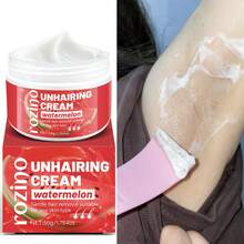 50g Crema depilatoria de sandía apta para hombres y mujeres, limpia y suave, con extractos vegetales, retira el vello sin preocupaciones, elimina el vello en un solo paso, regalo para el Día del Padre y el Día de la Madre - Blanco - Ver 5