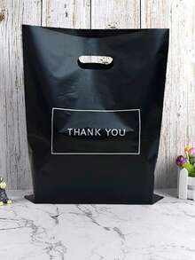 Bolsa de regalo, Bolsa de tela de plástico con texto "Gracias", Bolsa de empaque de regalo para tienda de ropa