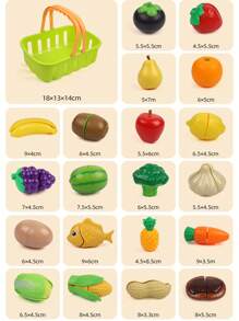 1 Set Kids Pretend Play Realistic Fruit Kitchen Cutting Toy, Educational Toy - Multicolor - View 11