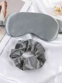 2 件套睡眠面罩和发圈套装，遮光，丝绸般质感，免压缩，学校，返校，旅行，旅行必需品，家居必需品，眼罩，睡眠面罩 - 彩色 - 查看 15