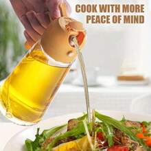 1PC 2-In-1 Oil Dispenser And Spray Bottle - Glass Kitchen Oil Pot For Pouring And Spraying Olive Oil Or Soy Sauce - Suitable For Salad Frying Baking And Barbecue