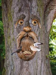 Tree Face, Outdoor Tree Face, Tree Art, Outdoor Tree Decorations, Tree Face, Tree Stump Decoration, Tree Face, Outdoor Tree Decoration, Tree Face Decoration, Outdoor Tree Eye Decoration - Multicolor - View 6