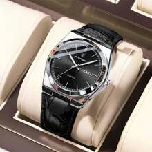 1pc Men's Watches Real POEDAGAR Brand 50M Waterproof Precision Japan Imported Quartz Movement Clock Birthday Gifts For Men Rust-Proof Silver 316 Stainless Steel Strap English Calendar Function Luminous Hands Business Father's Day Memorial Gift For Husband Back To School Essentials