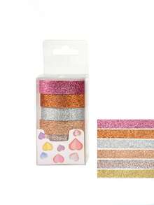 12 件/包装饰性金箔剪贴簿和计划簿和纸胶带，马卡龙色闪光亮片工艺胶带，学校用品，返校 - 彩色 - 查看 5