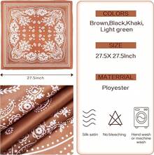 Satin Head Scarf - 27.5 Inch Silk Hair Wrap For Women - 棕色 - 查看 7