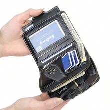 Small Women Wallet RFID Blocking Bifold Zipper Pocket Wallet Ladies Mini Purse - 紅色 - 查看 7