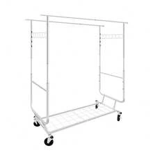 600 Lbs Heavy Duty Clothing Garment Rack With Shelves Commercial Grade Clothing Racks On Wheels Rolling Double Clothes Rack Portable Collapsible Adjustable, Chrome Finish, Adjustable Double Rail Commercial Grade Garment Rack Clothing Rack, Silver - 銀色 - 查看 10