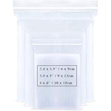 Small Plastic Bags For Jewelry 300pcs 3 Assorted Sizes Clear Zipper Baggies Jewelry Storage Bags 2 Mil For Beads Board Games Pill Travel 2.4 X 3.5 3.5 X 5 4 X 6 Inch 8 Sizes To Choose From-0029 - 清除 - 查看 1