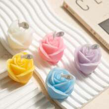 1pc Flower Shaped Scented Candle, Red-Yellow-White-Purple-Blue, Suitable For DIY Fragrance Candles, Home Decor, Christmas Decoration, Wedding Gift