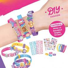 Pulseras de cuentas divertidas para niños, joyería para niñas, bolsos hechos a mano, regalos hechos a mano para niños, regalos de graduación para niños y niñas (color de la pulsera al azar)