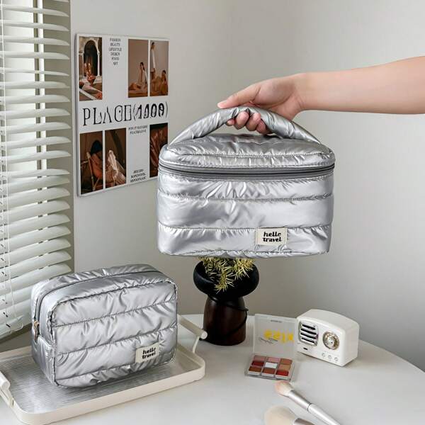 New Pearlized Large Capacity Portable Makeup Bag, Soft Cloud Makeup Bag, High-Quality Portable Toiletry Bag-1pc.