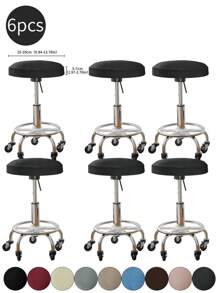 1pc Solid Color Stretchable Anti-Splash Milk Silk Round Seat Cover, Modern Style All-Season Dust-Proof Premium Bar Stool Cover, Suitable For Home