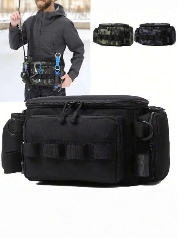 Summer Fishing Tackle Waist Pack Adjustable Crossbody Fanny Bag For Lures, Lines And Hooks Multi-Purpose Outdoor Utility Storage Camping, Kayaking, Hiking Convertible Waist Pack To Shoulder Bag Good Father's Gift