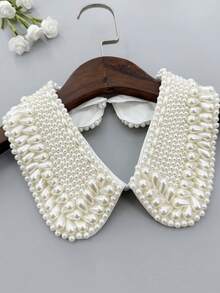1pc Black & White Faux Pearl Collar Necklace, Versatile For Dress For Christmas Decor - Pearl Fake Collar - View 21