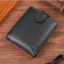 Men's Vintage Casual Business Short Wallet With Snaps Multi-Fold Card Slots Coin Pocket Large Capacity Multi-Function Credit Card Holder Suitable For Men Boy Commute Work Outdoor Men Gift Wallet Mini Wallet Purse Wallet Men Wallet Leather Small Wallet