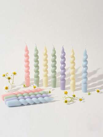 北欧风格螺旋长柄香薰蜡烛，婚礼回礼/礼物，生日礼物，婚礼、派对、烛光晚餐、客厅、卧室、餐厅、阳台、浴室、节日的独特装饰