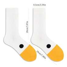 Cartoon Goose Head Crew Socks, Unisex Versatile Casual Socks For Indoor, Outdoor, And Performance Wear
