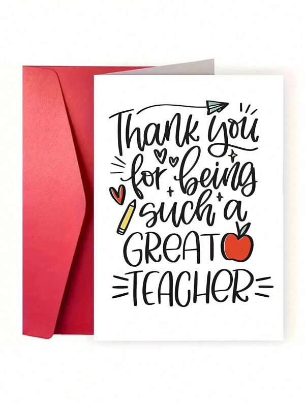 1pc Cherished Teacher Appreciation Card - Perfect Thank You Gift For Men & Women, Unique 'Thank You For Being Such A Great Teacher ' Message