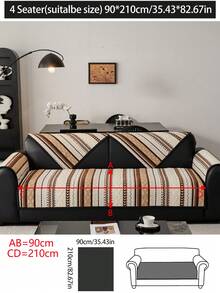 1pc All Season Sofa Cushion Cover, Modern Chenille Minimalist Anti-Dust Anti-Slip Sofa Seat Protector, Washable, Warm & Fashionable, Soft & Colorfast, Suitable For Bedroom, Office, Living Room, Home Decor, Pet Friendly - Brown - View 17