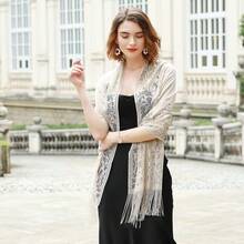 RIIQIICHY Shawls And Wraps For Evening Dresses Scarfs For Women Pashmina Wedding Formal Shawlhalloween - Beige-1 - View 5