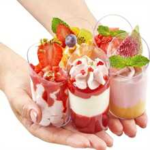 10pcs/20pcs/30pcs/40pcs/50pcs/60pcs Angled Dessert Cups (60ml/3oz), Yogurt Jelly/Appetizer Cups - Reusable Dessert Cups For Party, Mini Desserts, Pudding, Fruit And Ice Cream