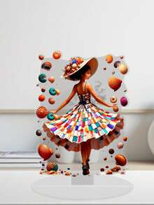 2D Flat Female Model Diamond Art Acrylic Ornament, Decoration For Display, Thanksgiving Surprise Gift