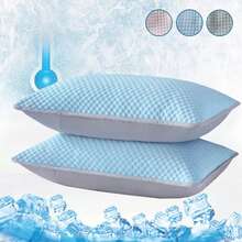 Funda de almohada refrescante de verano, funda de almohada de frijol de hielo de Color sólido, sensación fresca, funda de aire acondicionado lavable (sin almohada) 48x74cm - gris-1 pieza - Ver 6