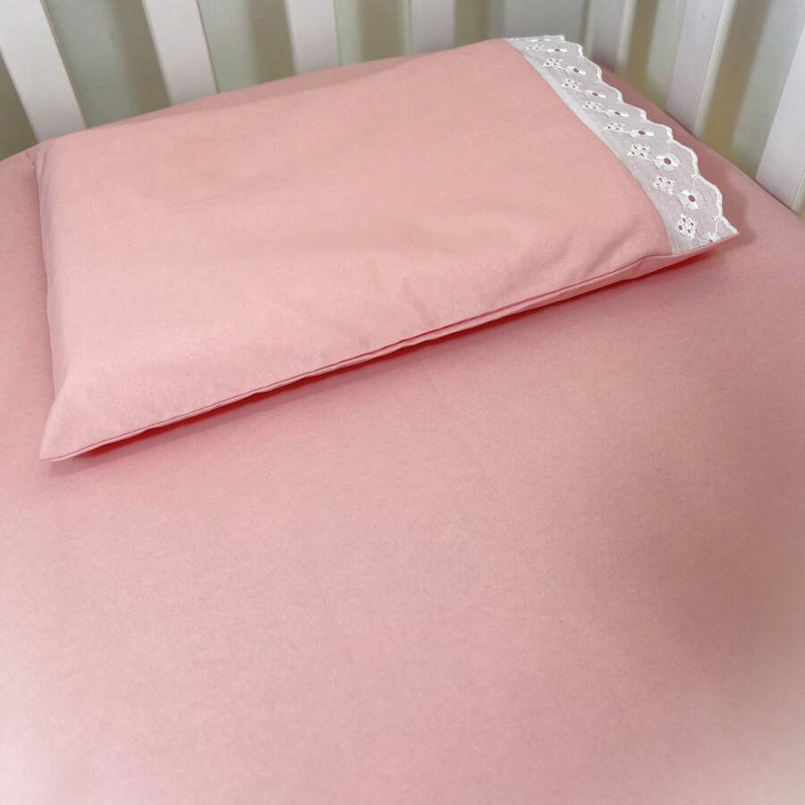 Laura Baby 2-Piece Sheet Set For American Standard Crib Or Mini Crib 100% Cotton - 乾枯玫瑰色 - 查看 1