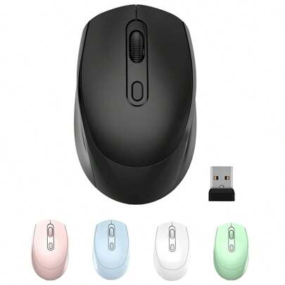 Wireless Mouse, 2.4G+Bt With Usb Computer Mouse, Ergonomic Optical Mouse, 3-Level Adjustable Resolution, Replaceable Battery, Portable Silent Mouse Suitable For Pc, Laptop, Chromebook