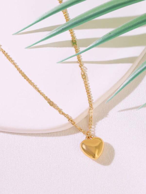 1 pieza Collar con colgante de corazón de moda, atractivo collar gargantilla para playa y vacaciones de verano