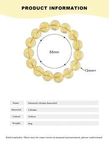 VE Genuine "Yumi" One-Piece Whole-Body Brazilian Natural Yellow Quartz Bracelet, Official Authentic Feng Shui Crystal Bracelet For Wealth And Career, Suitable For Men And Women, Ideal Gift For Friends, Partners, Supervisors, Natural Gemstone Color Varies - Citrine Bracelet - View 8