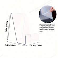 10pcs Acrylic Book Stand, Clear Acrylic Display Shelf, For Books, Music Albums, Artwork, Letter & Postcard Organizer, Desktop Decor For Home Office Library,School Supplies,Back To School