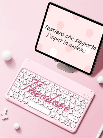 Customized Tablet Keyboard, Name Customization, Stylish Multi-Language Wireless Keyboard, Keyboard Typing Language Optional (English/Arabic/French/German/Thai/Italian/Spanish), Text Customized Tablet Keyboard, Arc Silent Design, Compatible With 10-Inch Smartphones, Laptops And IPad,Other Tablets, Compatible With 3 Operating Systems, Suitable For Girls, Couples, Family, Friends Birthday Gifts