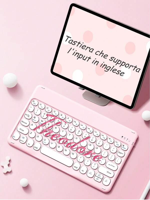 Clavier de tablette personnalisé, personnalisation du nom, clavier sans fil multilingue élégant, langue de saisie au clavier optionnelle (anglais/arabe/français/allemand/thaï/italien/espagnol), clavier de tablette avec texte personnalisé, design arc silencieux, compatible avec les smartphones de 10 pouces, ordinateurs portables et iPad, autres tablettes, compatible avec 3 systèmes d'exploitation, convient comme cadeau d'anniversaire pour les filles, les couples, la famille, les amis