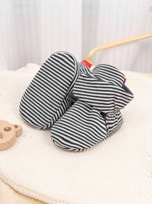 Fashionable Stripe Design Infant Socks, Simple & Comfortable Hook And Loop Easy On/Off