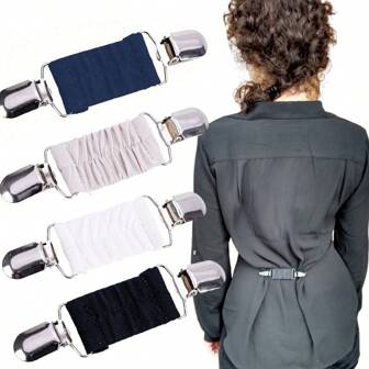 1pc/2/3pcs New Dress Cinch Clips Set Elastic Clothes Clip To Tighten Dress Cardigan Collar Clips Shirt Clips Back Cinch For Women