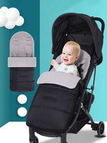 1件婴儿推车睡袋脚套，秋冬季防风毯睡袋，防污保暖脚套垫，带保暖内衬的婴儿推车垫（长88厘米，宽40厘米） - 彩色 - 查看 2