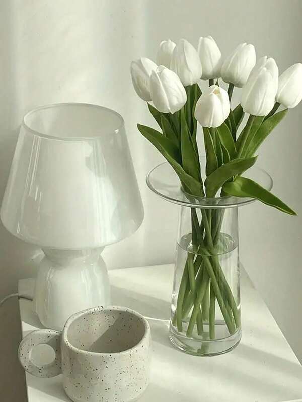 10 piezas de flores de tulipán artificiales con tacto realista, decoración del hogar, decoración de boda, ramos, Día de la Madre