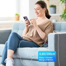 Ensemble d'adaptateur de charge rapide 30W - Comprend un adaptateur de charge rapide 30W + un câble de charge rapide étendu de 6,6 pi/200 cm, prend en charge la synchronisation de données haute vitesse, compatible avec iPhone 14/13/12/11 Pro/Plus/XS/XR/8/7/9 et séries, convient pour les voyages, le bureau, le dortoir, la maison et une utilisation dans plusieurs scénarios - Voir 7