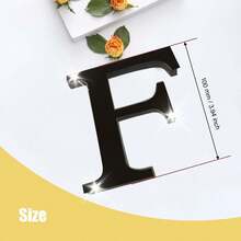 黑色字母墙贴 A-Z - 单个字母高度 4 英寸/6 英寸/8 英寸，亚克力镜面，带 0.4 英寸厚泡沫背衬。双层设计呈现 3D 立体效果；单层设计更显简约。自带背胶，可粘贴于墙面或玻璃上。撕下保护膜即可呈现镜面效果。 - 黑色 - 查看 17