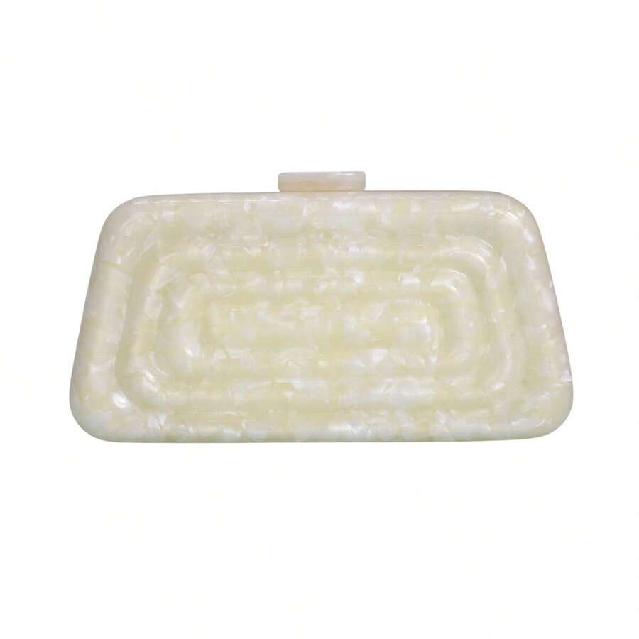 Women Acrylic Clutch Purse Unique Acrylic Evening Bag Wedding Purses And Handbags For Party Wdding - 白色 - 查看 1