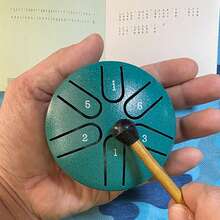 Mini 3 Inch Steel Tongue Drum, Ethereal Drum, Carbon Steel Hand Drum, Portable Mini Iron Drum, Includes Drum Mallets, Music Book, Suitable For Beginners, Gift For Music Lovers, Applicable For Camping, Meditation Or Yoga, Crisp Tone, Relaxing And Stress-Relieving - 3 Inch Steel Tongue Drum - View 5