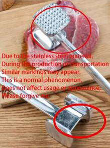 1pc Aluminum Meat Tenderizer, Steak Pounder, Large Size Household Meatball Maker, Beef Hammer, Double-Sided Meat Tenderizer, Aluminum Meat Hammer, Steak Meat Pounding Mallet, Large Household Meat Tenderizing