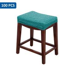 2/4/6/100pcs Rose Jacquard Solid Color Barstool Covers, Modern Minimalist Plain Barstool Covers Suitable For Kitchen, Dining Room, Bar Stool Protection & Decor - Rose - View 16