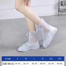 1 par de cubrezapatos de lluvia. Cubrezapatos de PVC antideslizantes, gruesos y duraderos, reutilizables, adecuados para hombres y mujeres en exteriores y viajes