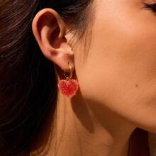 Uworld Women's Sweet Candy Gummy Earrings Colorful Heart Starry Fashion Jewelry 18K Gold-Plated Stainless Steel For Daily Party