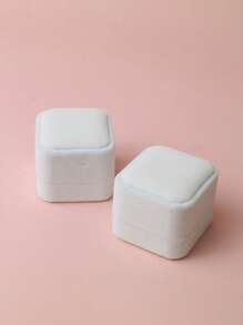 1قطعة صندوق مجوهرات أبيض F، صندوق خاتم، F صندوق تخزين المجوهرات، علبة إرينج، تغليف هدايا، مربع خاتم F-، عبوة هدايا