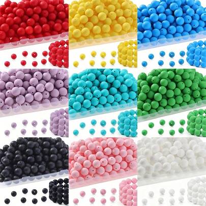 42Pcs Silicone Beads 15MM Round Bead For Jewelry Making To Make Bracelets DIY Keychain Necklace Jewelry Accessories And Round Silicone Beads For Pens